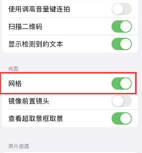 洮南苹果手机维修网点分享iPhone如何开启九宫格构图功能 